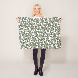 Modern green dots  fleece blanket