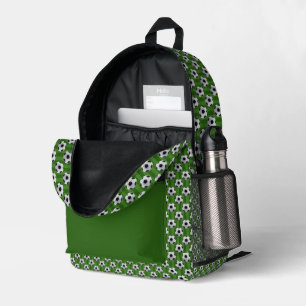 Modern Green European Football Pattern Printed Backpack