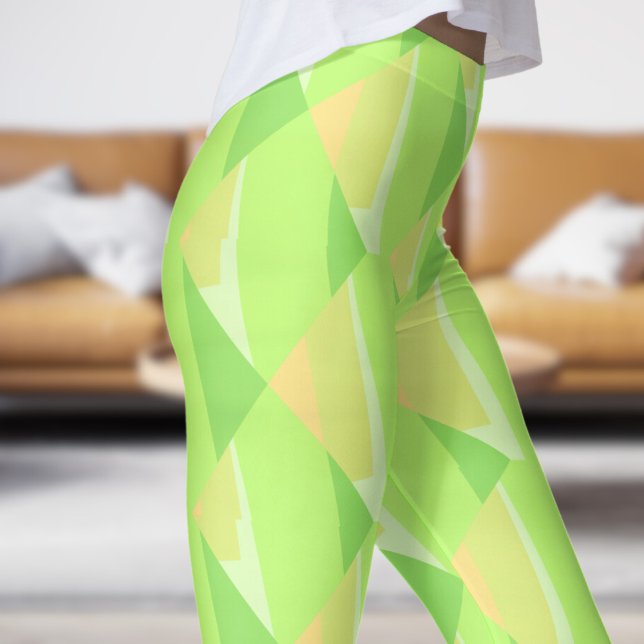Modern Green Fade Abstract Leggings (Modern Green Fade Abstract Leggings)