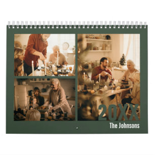 Modern Green Family Photo Calendar