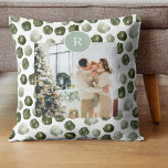 Modern Green | Family Photo | Initial Throw Throw  Cushion<br><div class="desc">Modern Green | Family Photo | Initial Pillows make for thoughtful and practical gifts, offering comfort and relaxation to the recipient. Here's a description of pillows as a gift: Give the gift of ultimate comfort and relaxation with these luxurious pillows. Crafted with the finest materials, these pillows are designed to...</div>