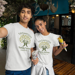 Modern Green Family Reunion Family Tree T-Shirt