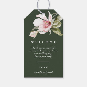 Modern Green Floral Wedding Welcome Bag Tag