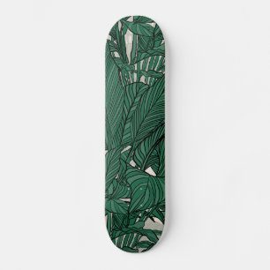 Modern Green foliage plant Botanical design Skateboard