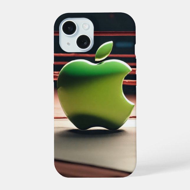 Modern Green Fruit Inspired iPhone 15 Pro Case | S (Back)