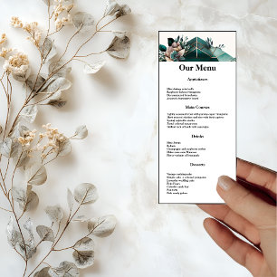 Modern Green Geometric Design Dinner Menu