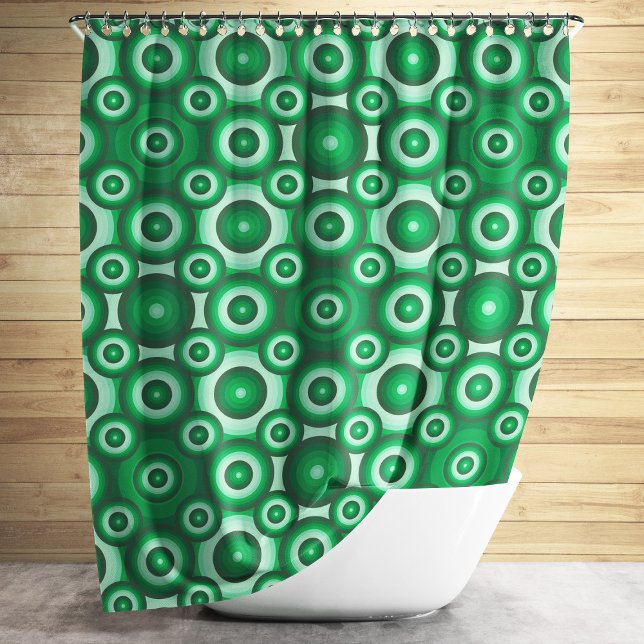 Modern Green Geometric Pattern Shower Curtain (Modern Green Geometric Pattern Shower Curtain)