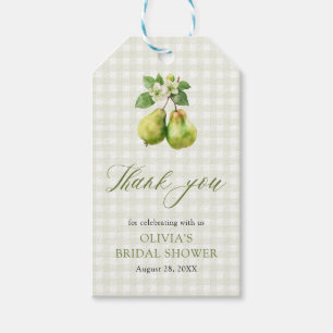 Modern Green Gingham Perfect Pair Bridal Shower Gift Tags