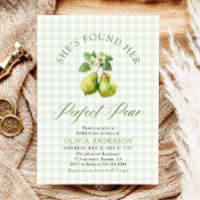 Modern Green Gingham Perfect Pear Bridal Shower