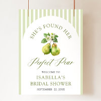 Modern Green Gingham Perfect Pear Bridal Shower