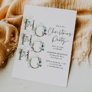 Modern Green & Gold Christmas Party Invitation