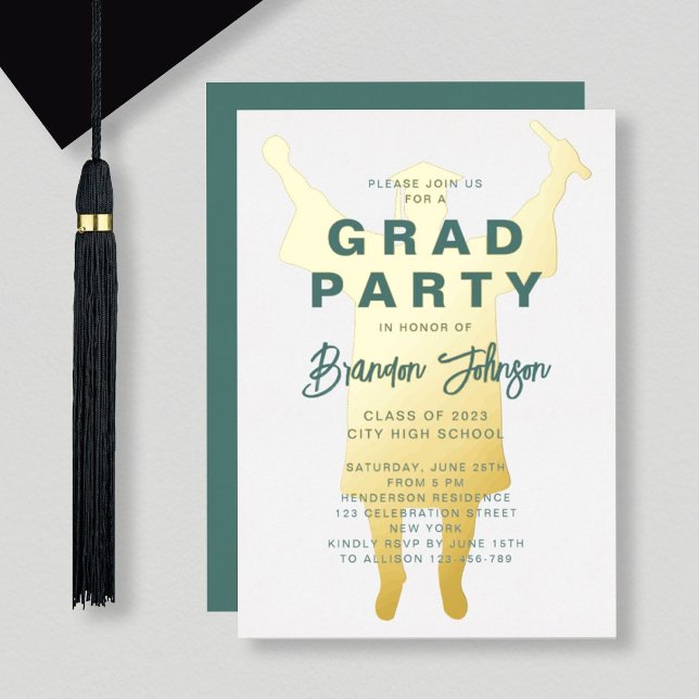 Modern Green Gold Graduation Party (Creator Uploaded)