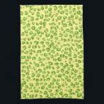 Modern Green Gold Leopard Pattern Animal Print Tea Towel<br><div class="desc">Decorate your kitchen with this cool towel. Makes a great housewarming,  birthday  or wedding gift! 
You can customise it and add text too.
Check my shop for lots more colours and patterns!</div>
