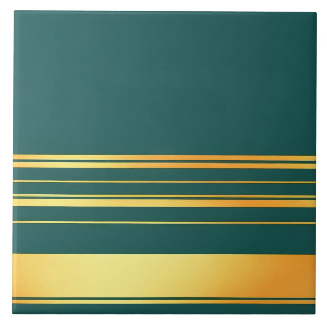 Modern Green Gold Luxury Linen Texture Collection Ceramic Tile (Front)