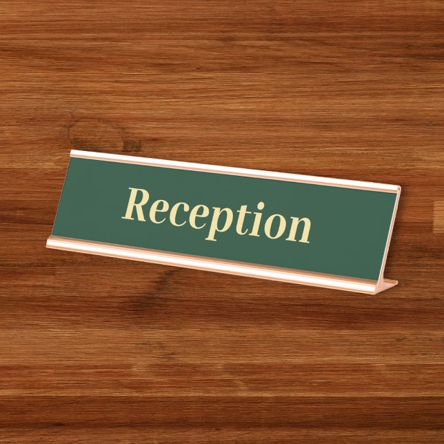 Modern Green Gold Professional Office Reception Desk Name Plate (Modern Green Gold Professional Office Reception Desk Name Plate)