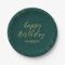Modern Green & Gold Sparkle Happy Birthday Party