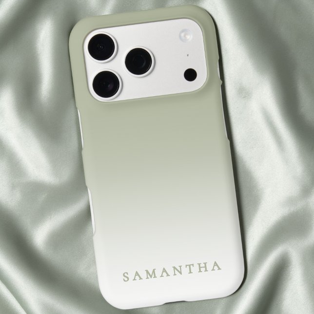 Modern Green Gradient Minimal Trendy Personalised (Modern Green Gradient Minimal Trendy Personalized Case-Mate iPhone Case)