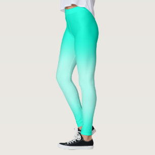 Modern Green gradient Watercolor nature pattern Leggings