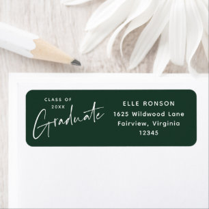 Modern Green Graduation Return Address Label