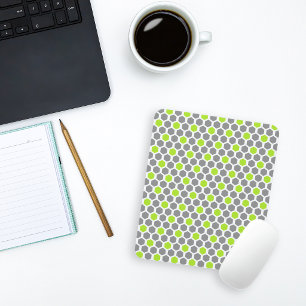 Modern Green Grey Geometric Mouse Pad