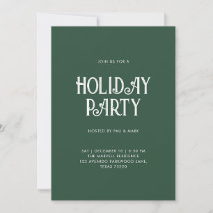 Modern Green Holiday Christmas Party Invitation