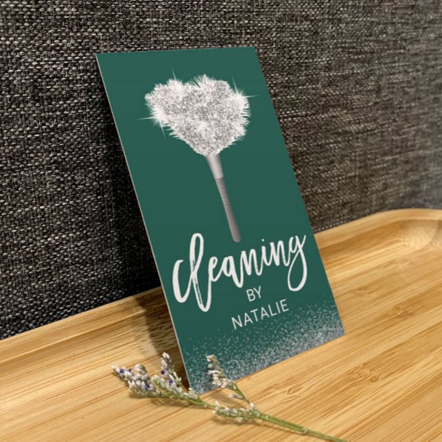 Modern Green House Cleaning Maid Service Business Card (Creator Uploaded)