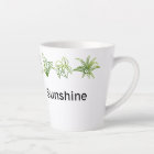 Modern Green House Plants Personalised Latte Mug