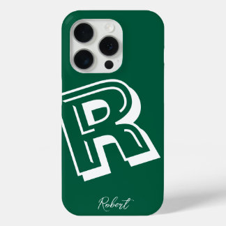 Modern green initial minimal Case-Mate iPhone case