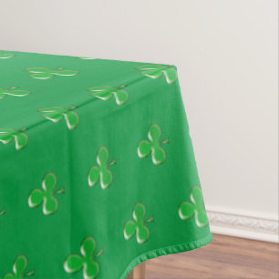Modern Green Irish Shamrock clover pattern cute   Tablecloth