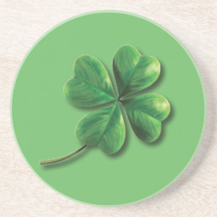 Modern Green Irish Shamrock Coaster