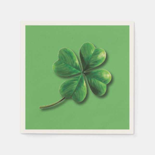 Modern Green Irish Shamrock Napkin (Front)