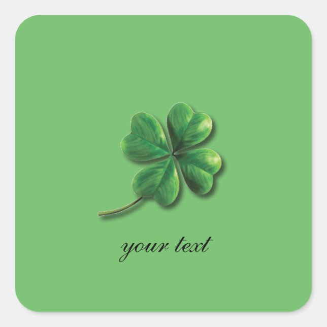 Modern Green Irish Shamrock   Square Sticker (Front)