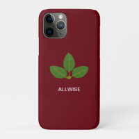 Modern Green Laurel Leaves on Crimson