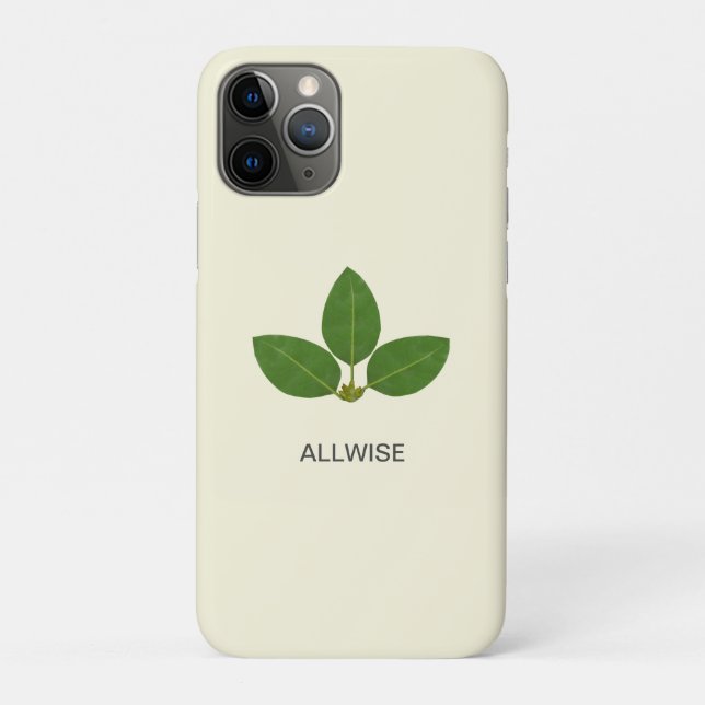 Modern Green Laurel Leaves on Ivory Case-Mate iPhone Case (Back)
