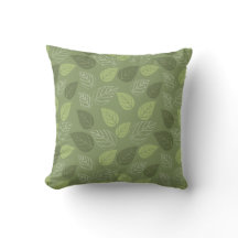 Modern Green Leaf Decorative Throw Pillow