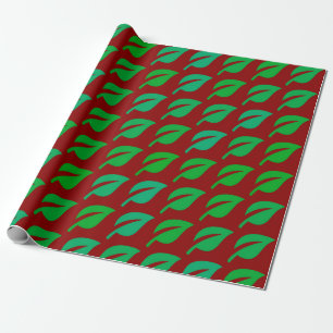 Modern Green Leaf Pattern Wrapping Paper