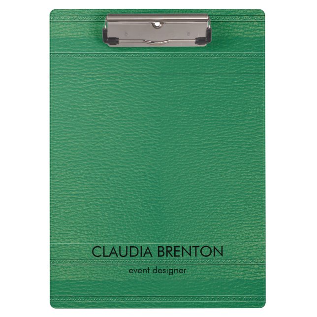 Modern Green Leather Look Clipboard (Front)