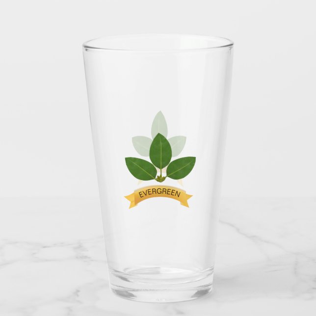Modern Green Leaves Glass (Back)