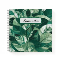 Modern Green Leaves Pattern Personalised