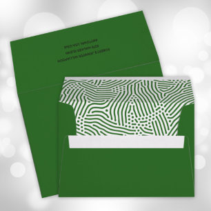 Modern Green Lines Dots Lined Green Envelope