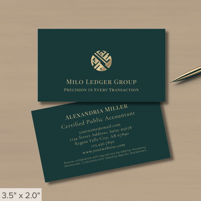 Modern Green Luxury Logo Business Card (Creator Uploaded)