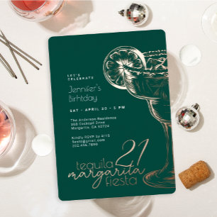 Modern Green Margarita Fiesta 21st Birthday Party