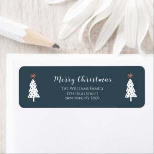 Modern Green Merry Christmas address label Return Address Label