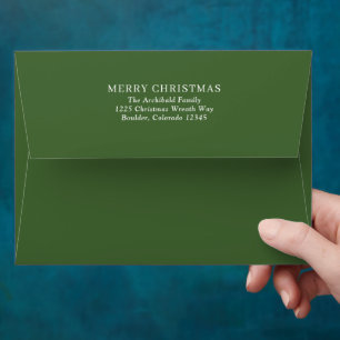 Modern Green Merry Christmas Envelope