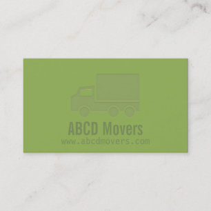 Modern Green Mover Company Letterpress Business Card