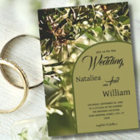 Modern Green Olive Tree Background Wedding