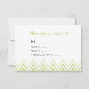 Modern Green Ombre Chevrons Response Cards
