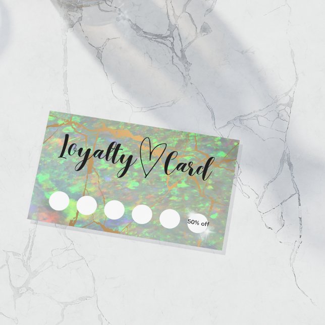Modern Green Opal Customer Loyalty Card (Creator Uploaded)
