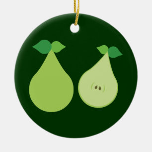 Modern Green Pear Ceramic Ornament