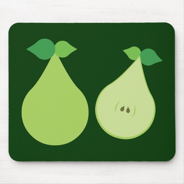 Modern Green Pear Mouse Pad (Front)